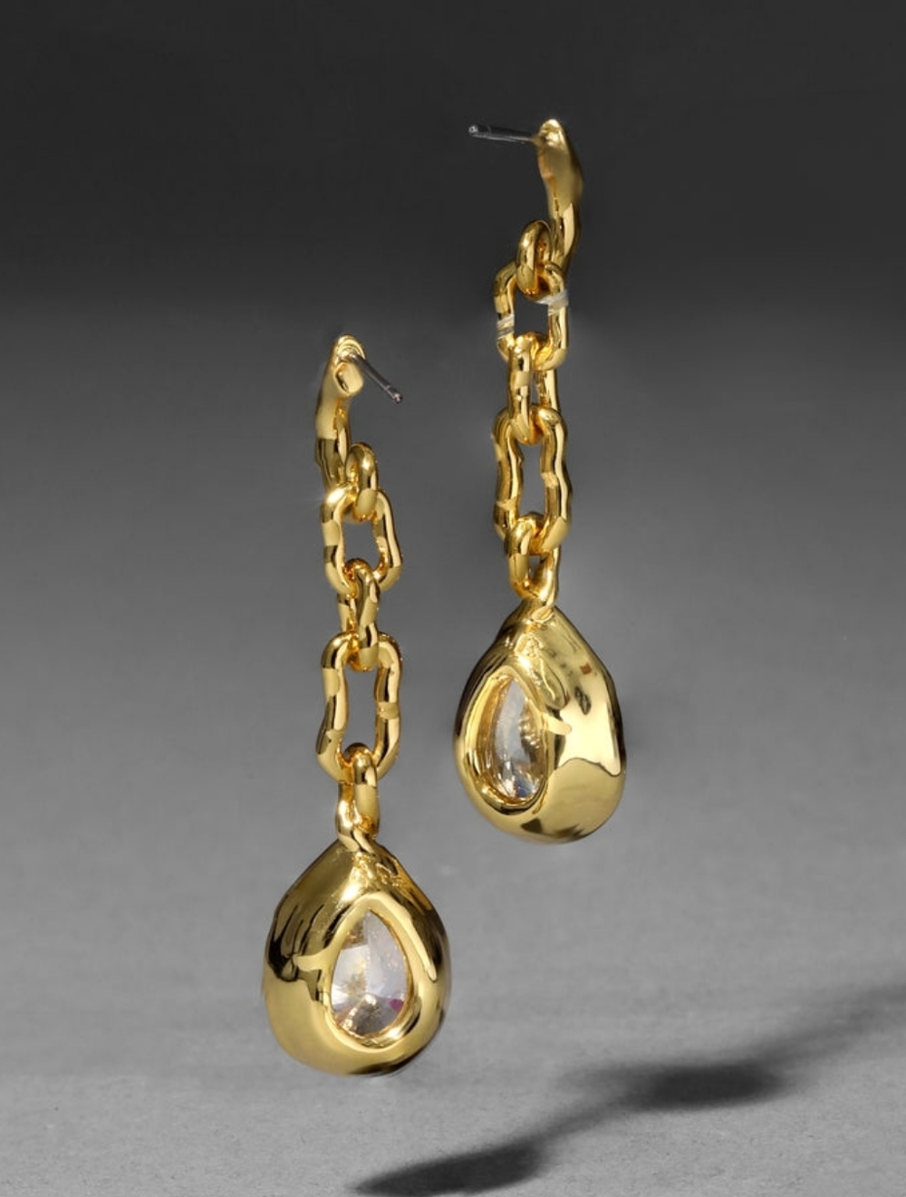 Alexis Bittar Asterales Gold Link Pear Drop Earring - Picture 2 of 6